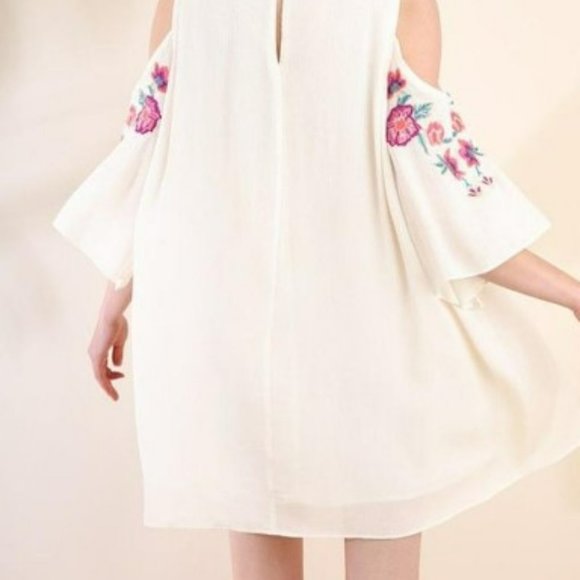 Swing Dress UMGEE , A-Line, Cold Shoulder, Embroidered - Picture 6 of 14